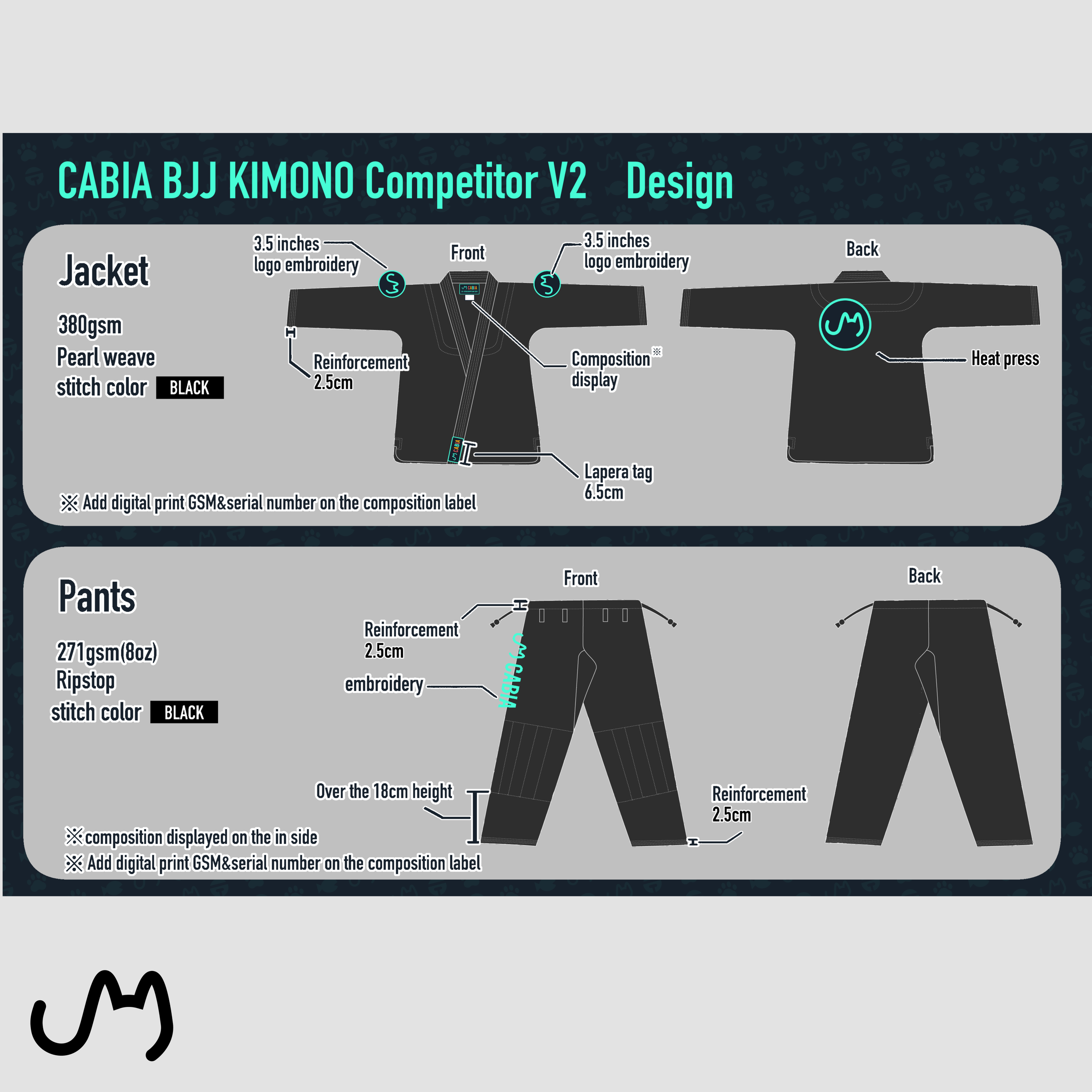 既成サイズ】CABIA BJJ KIMONO Competitor V2 | CABIA